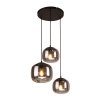 Lampa wisząca potrójna szklana okrągła dekoracyjna czarna w nowoczesnym stylu minimalistyczna Calto PND-67705-3-BK-SG Italux
